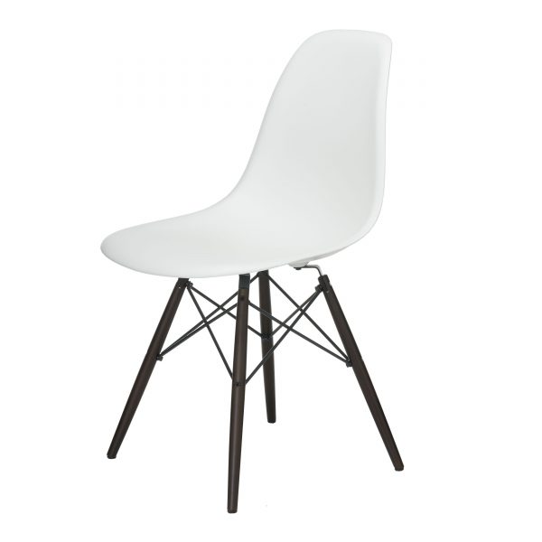 Eames Plastic Side Chair Stuhl DSW mit Filzgleitern weiss-Ahorn gebeizt neue Maße Eames Plastic Side Chair Stuhl DSW mit Filzgleitern weiss-Ahorn gebeizt neue Maße