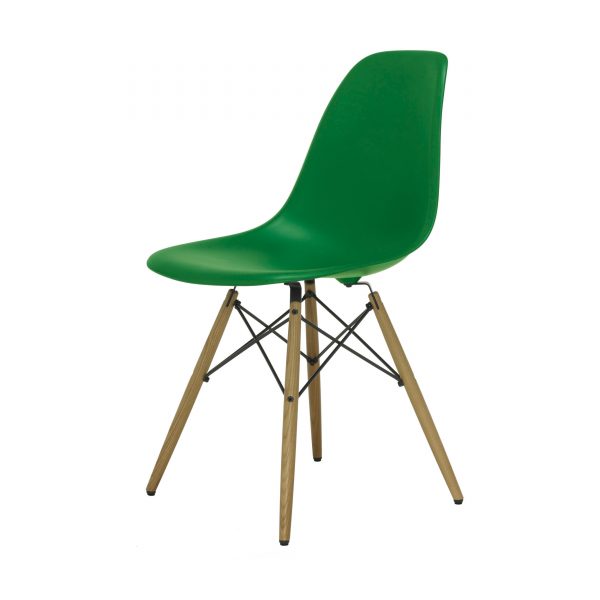 Eames Plastic Side Chair Stuhl DSW mit Kunststoffgleitern classic green -Esche Eames Plastic Side Chair Stuhl DSW mit Kunststoffgleitern classic green -Esche
