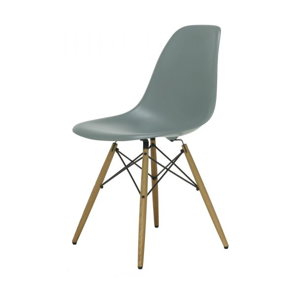 Eames Plastic Side Chair Stuhl DSW mit Kunststoffgleitern moosgrau-Esche Eames Plastic Side Chair Stuhl DSW mit Kunststoffgleitern moosgrau-Esche