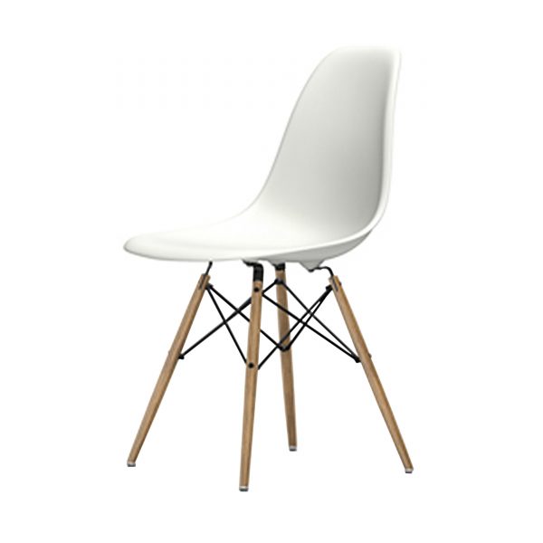 Eames Plastic Side Chair Stuhl DSW mit Kunststoffgleitern weiss-Esche neue Maße Eames Plastic Side Chair Stuhl DSW mit Kunststoffgleitern weiss-Esche neue Maße