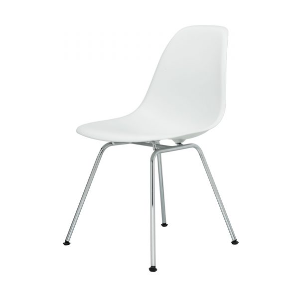Eames Plastic Side Chair Stuhl DSX mit Filzgleitern weiß neue Maße Eames Plastic Side Chair Stuhl DSX mit Filzgleitern weiß neue Maße