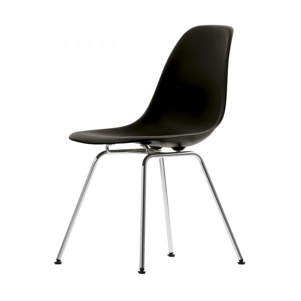 Eames Plastic Side Chair Stuhl DSX mit Kunststoffgleitern basic dark neue Maße Eames Plastic Side Chair Stuhl DSX mit Kunststoffgleitern basic dark neue Maße
