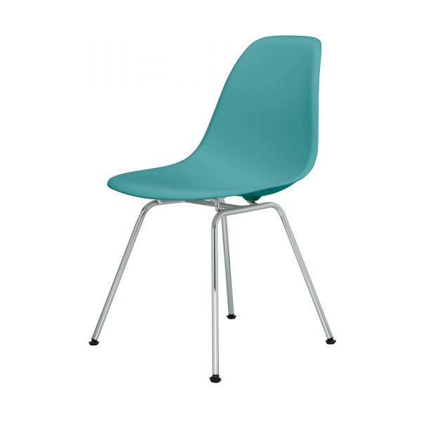Eames Plastic Side Chair Stuhl DSX mit Kunststoffgleitern ocean neue Maße Eames Plastic Side Chair Stuhl DSX mit Kunststoffgleitern ocean neue Maße