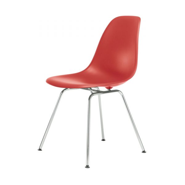 Eames Plastic Side Chair Stuhl DSX mit Kunststoffgleitern oxidrot neue Maße Eames Plastic Side Chair Stuhl DSX mit Kunststoffgleitern oxidrot neue Maße