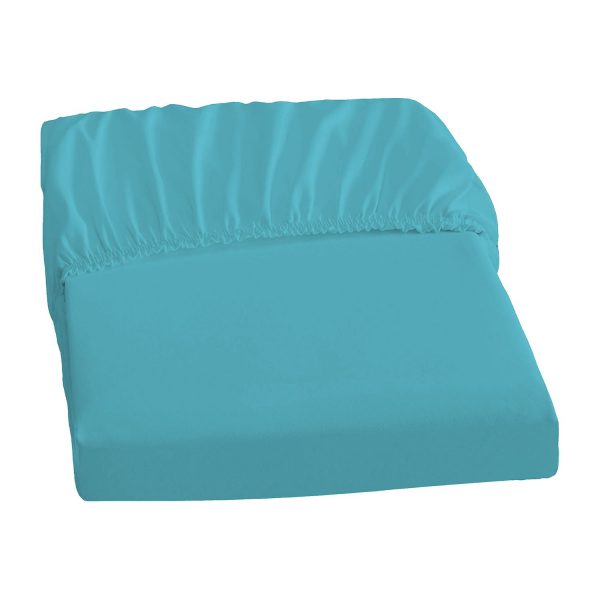 Elastic-Jersey-Spannbetttuch - Türkis - 140-160/200-220 cm Elastic-Jersey-Spannbetttuch - Türkis - 140-160/200-220 cm
