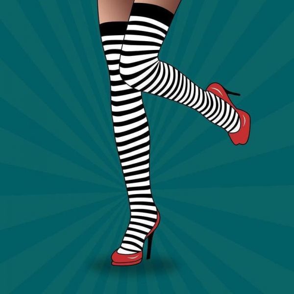 Feet with striped tights 2 Leinwandbild Feet with striped tights 2 Leinwandbild