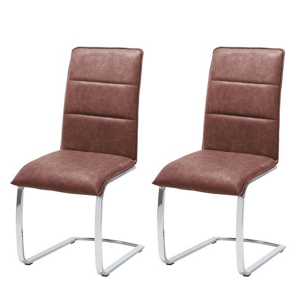 Freischwinger Timola (2er-Set) - Kunstleder - Vintage Braun Freischwinger Timola (2er-Set) - Kunstleder - Vintage Braun