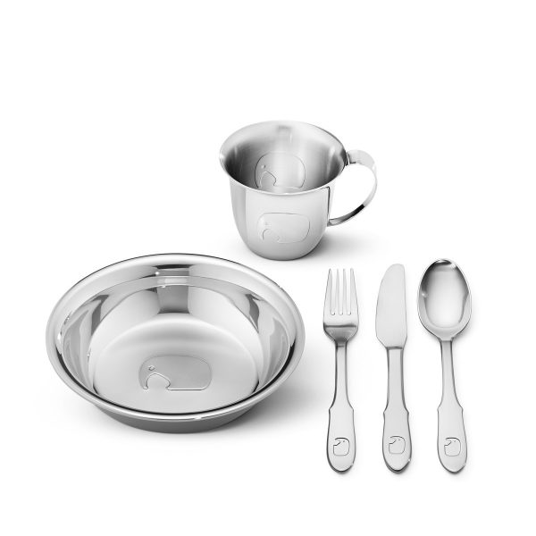 Georg Jensen - Elephant Kindergeschirrset (5 tlg.)Edelstahl poliert Georg Jensen - Elephant Kindergeschirrset (5 tlg.)Edelstahl poliert