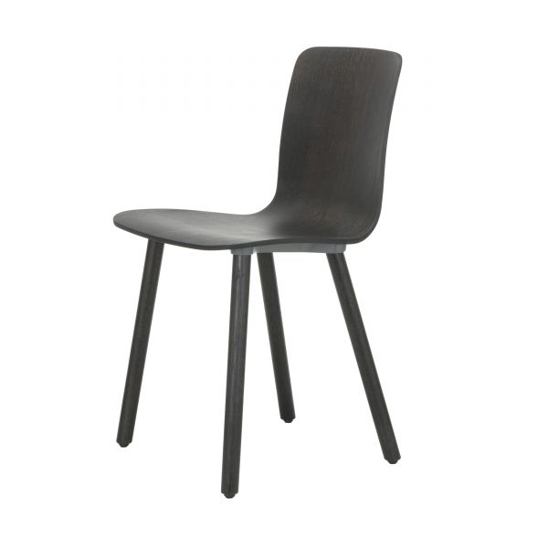 HAL Ply Wood Stuhl in Eiche dunkel mit Kunststoffgleitern HAL Ply Wood Stuhl in Eiche dunkel mit Kunststoffgleitern