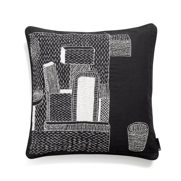 Hay - Embroidered Cushion One and a glass Hay - Embroidered Cushion One and a glass