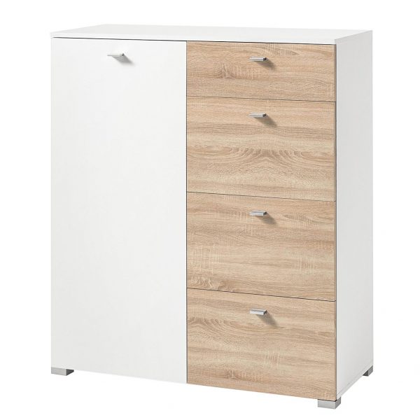 Kommode Vestby I - Weiß / Eiche Sanremo Dekor Kommode Vestby I - Weiß / Eiche Sanremo Dekor