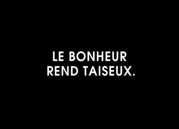 Le bonheur rend taiseux Black Leinwandbild Le bonheur rend taiseux Black Leinwandbild