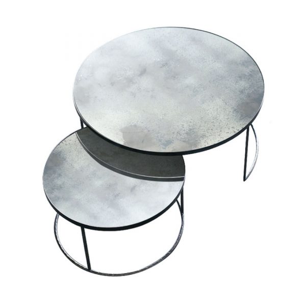 Nesting Beistelltisch 2er-Set silber d92 Nesting Beistelltisch 2er-Set silber d92