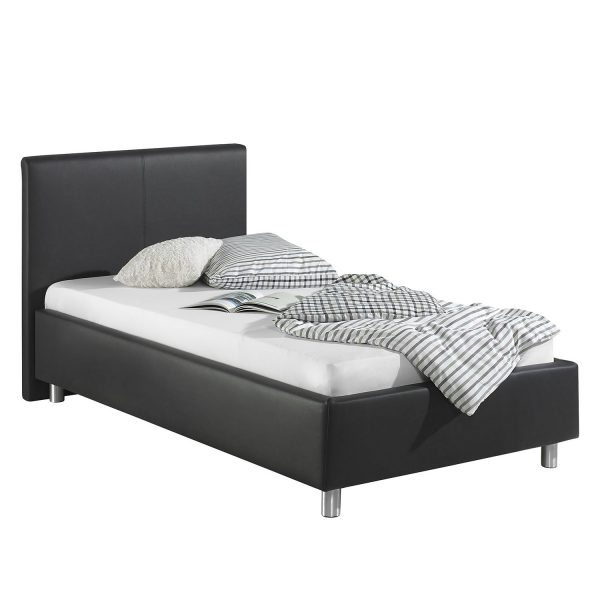 Polsterbett Gladaberg Kunstleder - 100 x 200cm - Schwarz Polsterbett Gladaberg Kunstleder - 100 x 200cm - Schwarz