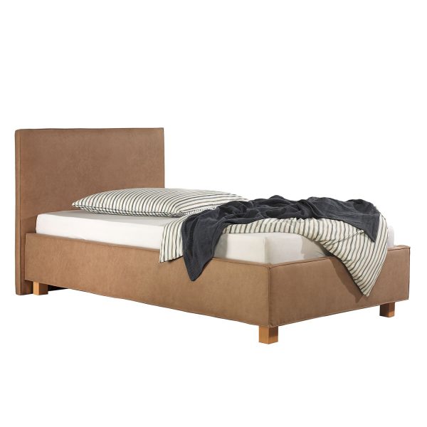 Polsterbett Nybro Microvelours - 100 x 200cm - Hellbraun Polsterbett Nybro Microvelours - 100 x 200cm - Hellbraun