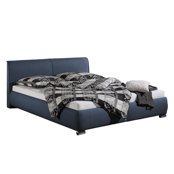 Polsterbett Sigtuna - Strukturstoff - 180 x 200cm - Dunkelblau Polsterbett Sigtuna - Strukturstoff - 180 x 200cm - Dunkelblau