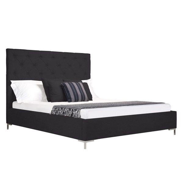 Polsterbett Tilia I - Webstoff - 140 x 200cm - T-Form - Stoff Floreana Anthrazit Polsterbett Tilia I - Webstoff - 140 x 200cm - T-Form - Stoff Floreana Anthrazit