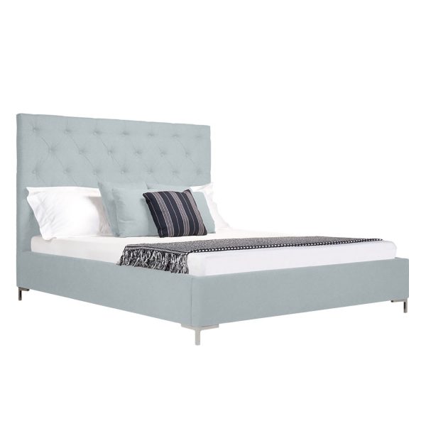Polsterbett Tilia I - Webstoff - 140 x 200cm - T-Form - Stoff Floreana Hellgrau Polsterbett Tilia I - Webstoff - 140 x 200cm - T-Form - Stoff Floreana Hellgrau