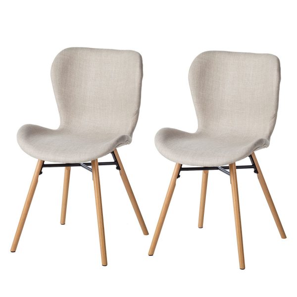 Polsterstuhl Livaras (2er-Set) - Webstoff / Buche massiv - Creme Polsterstuhl Livaras (2er-Set) - Webstoff / Buche massiv - Creme