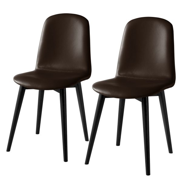 Polsterstuhl Warka (2er-Set) - Echtleder - Eiche - Mokka Polsterstuhl Warka (2er-Set) - Echtleder - Eiche - Mokka