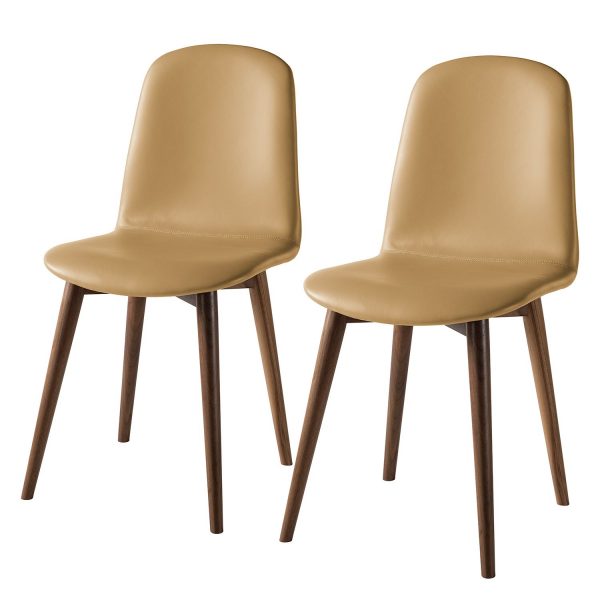 Polsterstuhl Warka (2er-Set) - Echtleder - Walnuss - Hellbraun Polsterstuhl Warka (2er-Set) - Echtleder - Walnuss - Hellbraun