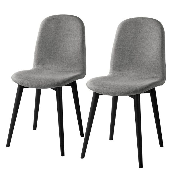 Polsterstuhl Warka (2er-Set) - Webstoff - Eiche - Granit Polsterstuhl Warka (2er-Set) - Webstoff - Eiche - Granit