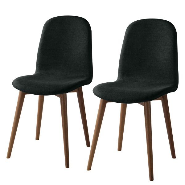 Polsterstuhl Warka (2er-Set) - Webstoff - Walnuss - Anthrazit Polsterstuhl Warka (2er-Set) - Webstoff - Walnuss - Anthrazit