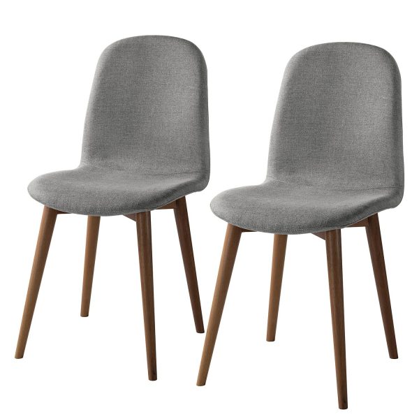 Polsterstuhl Warka (2er-Set) - Webstoff - Walnuss - Granit Polsterstuhl Warka (2er-Set) - Webstoff - Walnuss - Granit