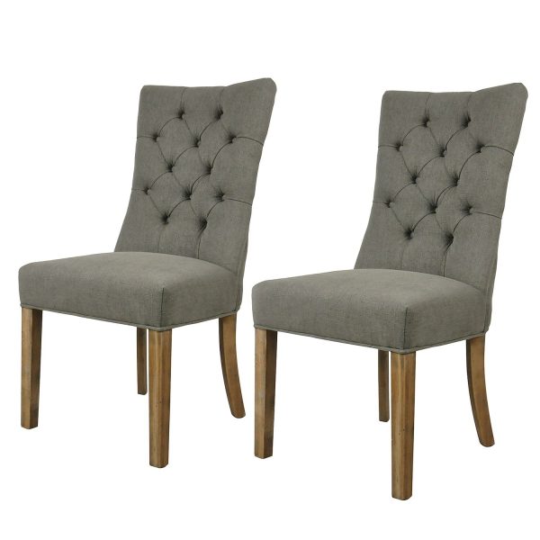 Polsterstuhl Waroona Webstoff (2er-Set) - Eiche massiv - Grau / Eiche Polsterstuhl Waroona Webstoff (2er-Set) - Eiche massiv - Grau / Eiche