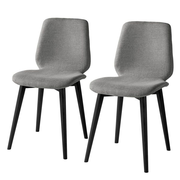 Polsterstuhl Wilga (2er-Set) - Webstoff - Eiche - Granit Polsterstuhl Wilga (2er-Set) - Webstoff - Eiche - Granit
