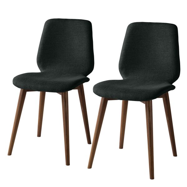 Polsterstuhl Wilga (2er-Set) - Webstoff - Walnuss - Anthrazit Polsterstuhl Wilga (2er-Set) - Webstoff - Walnuss - Anthrazit