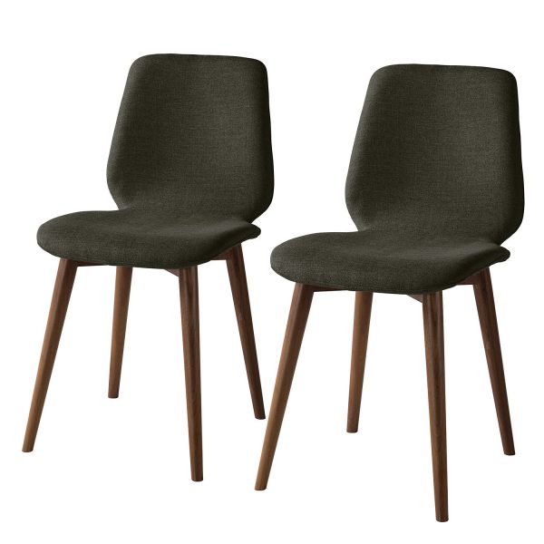 Polsterstuhl Wilga (2er-Set) - Webstoff - Walnuss - Braungrau Polsterstuhl Wilga (2er-Set) - Webstoff - Walnuss - Braungrau