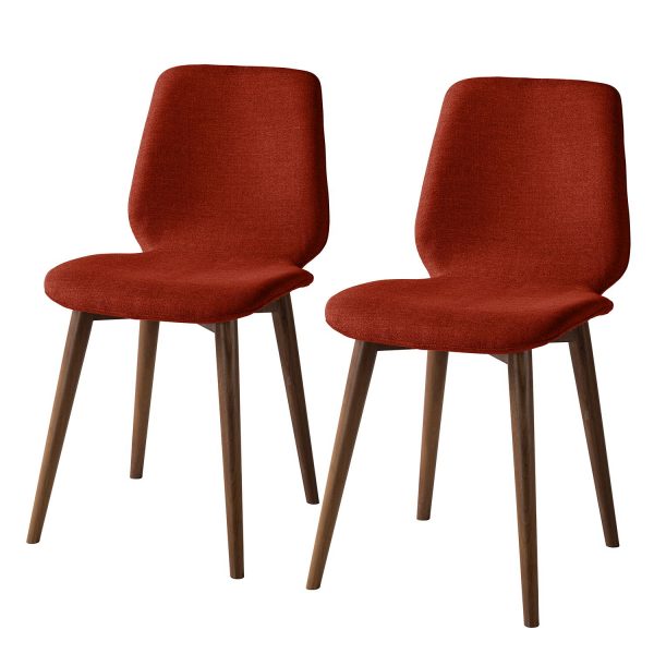 Polsterstuhl Wilga (2er-Set) - Webstoff - Walnuss - Ziegelrot Polsterstuhl Wilga (2er-Set) - Webstoff - Walnuss - Ziegelrot