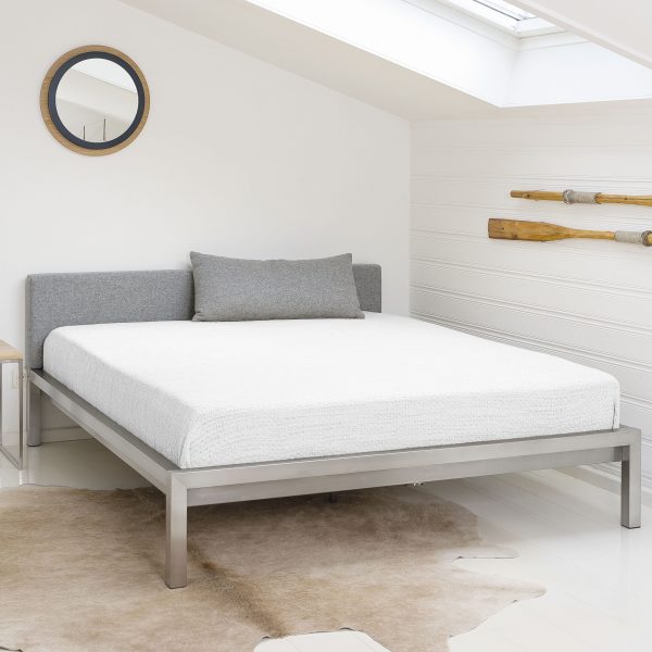 Pure Bett mit gepolstertem Kopfteil 160 grau Pure Bett mit gepolstertem Kopfteil 160 grau