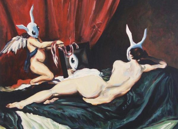 Rabbenus At Her Mirror Leinwandbild Rabbenus At Her Mirror Leinwandbild