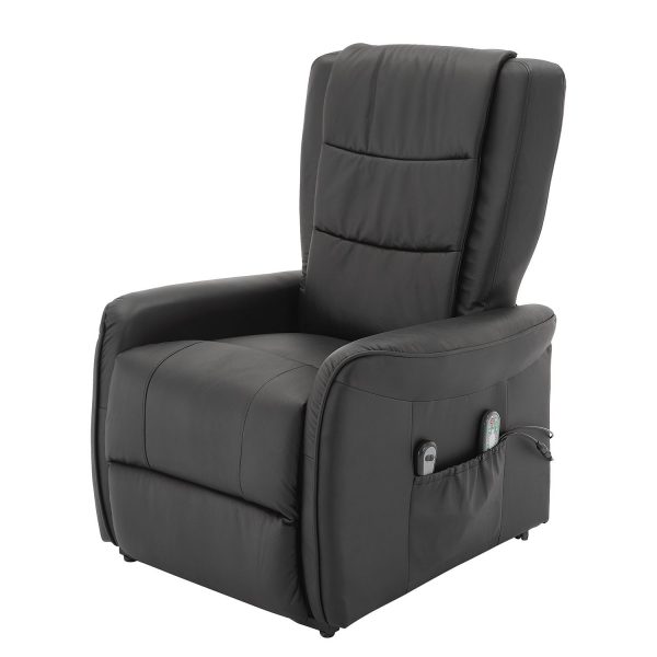 Relaxesessel Nesna - Echtleder / Kunstleder - Schwarz Relaxesessel Nesna - Echtleder / Kunstleder - Schwarz