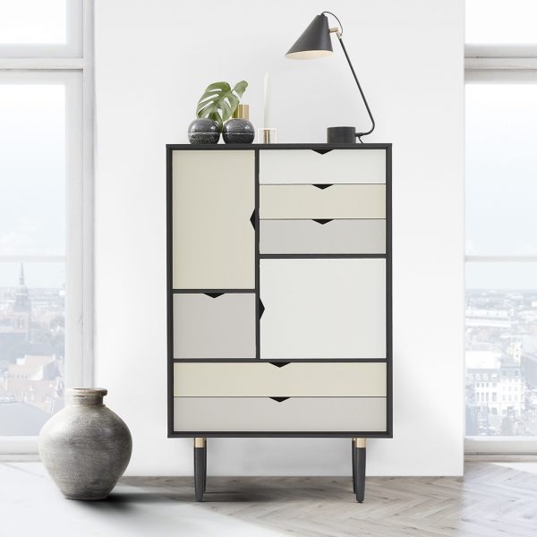 S5 Highboard schwarz-mehrfarbig S5 Highboard schwarz-mehrfarbig