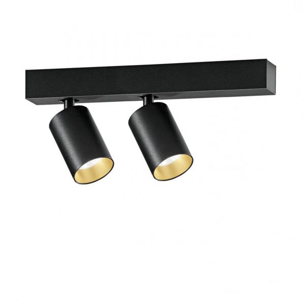 Saturno 2-flammig LED Deckenstrahler schwarz-gold Saturno 2-flammig LED Deckenstrahler schwarz-gold