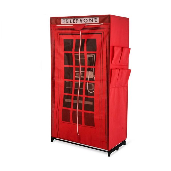 Schrank mit Print Telephone Booth - Textil - Rot Schrank mit Print Telephone Booth - Textil - Rot