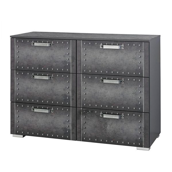 Schubladenkommode Workbase I - Industrial Print Optik/Graphit Schubladenkommode Workbase I - Industrial Print Optik/Graphit