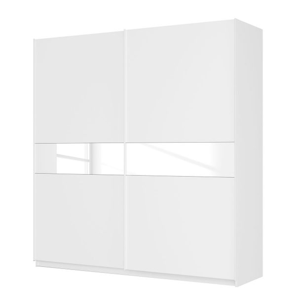 Schwebetürenschrank SKØP - Alpinweiß / Mattglas Weiß / Glas Weiß - 225 cm (2-türig) - 236 cm - Premium Schwebetürenschrank SKØP - Alpinweiß / Mattglas Weiß / Glas Weiß - 225 cm (2-türig) - 236 cm - Premium