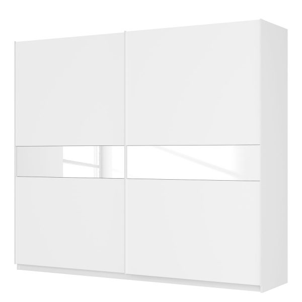 Schwebetürenschrank SKØP - Alpinweiß / Mattglas Weiß / Glas Weiß - 270 cm (2-türig) - 236 cm - Premium Schwebetürenschrank SKØP - Alpinweiß / Mattglas Weiß / Glas Weiß - 270 cm (2-türig) - 236 cm - Premium