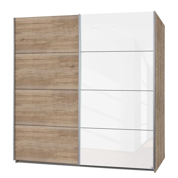 Schwebetürenschrank Subito-Color - Eiche Sanremo Dekor / Weiß - 136 cm (2-türig) Schwebetürenschrank Subito-Color - Eiche Sanremo Dekor / Weiß - 136 cm (2-türig)