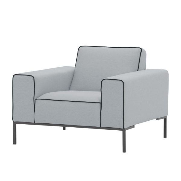 Sessel Ampio Duo Webstoff - Grau - Stoff Floreana Hellgrau Sessel Ampio Duo Webstoff - Grau - Stoff Floreana Hellgrau