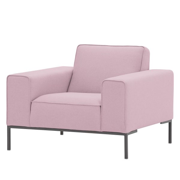 Sessel Ampio Webstoff - Grau - Stoff Floreana Rosa Sessel Ampio Webstoff - Grau - Stoff Floreana Rosa