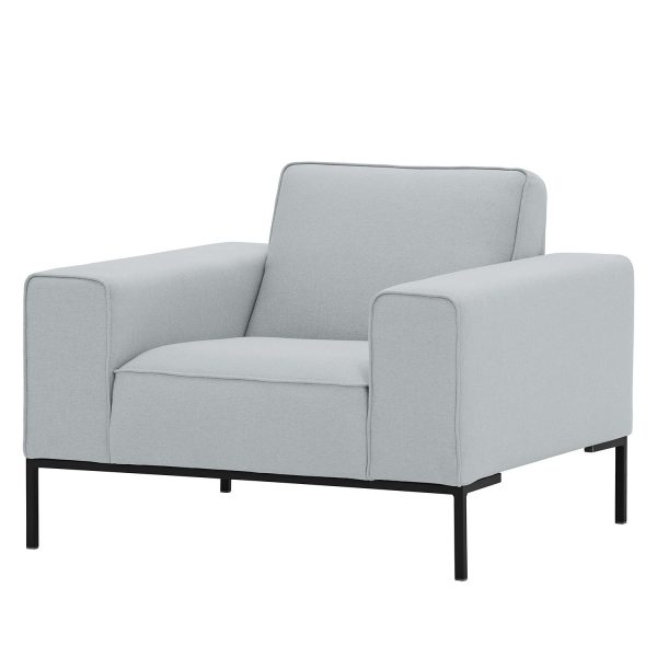 Sessel Ampio Webstoff - Schwarz - Stoff Floreana Hellgrau Sessel Ampio Webstoff - Schwarz - Stoff Floreana Hellgrau