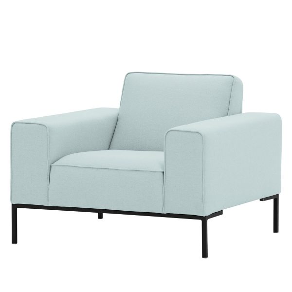 Sessel Ampio Webstoff - Schwarz - Stoff Floreana Mintgrün Sessel Ampio Webstoff - Schwarz - Stoff Floreana Mintgrün