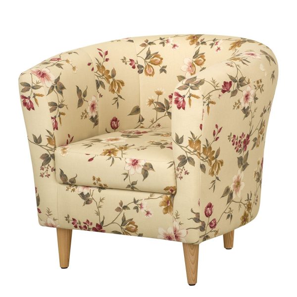 Sessel Casales II Webstoff geblümt - Beige Sessel Casales II Webstoff geblümt - Beige