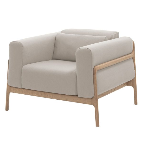 Sessel Fawn Webstoff - Eiche Hell - Stoff Ever Beige Sessel Fawn Webstoff - Eiche Hell - Stoff Ever Beige