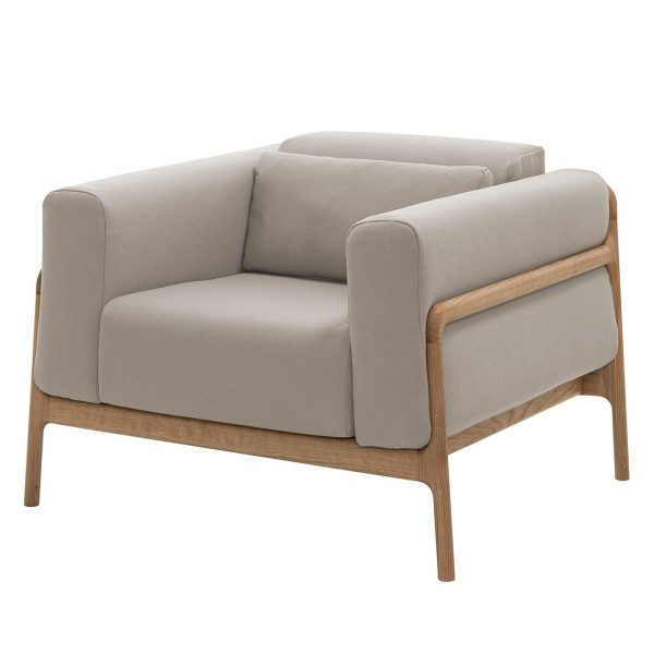Sessel Fawn Webstoff - Eiche - Stoff Ever Beige Sessel Fawn Webstoff - Eiche - Stoff Ever Beige